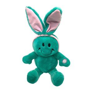 MTY Green Plush Giggle Easter Bunny Green Smiley Rabbit Bunny stuffed Animal Toy